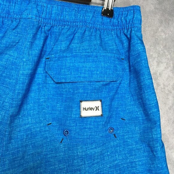 Hurley Men Swim Trunks Shorts size Large Blue Gray Elastic Waist - Lot of 2 Pair - Picture 14 of 16